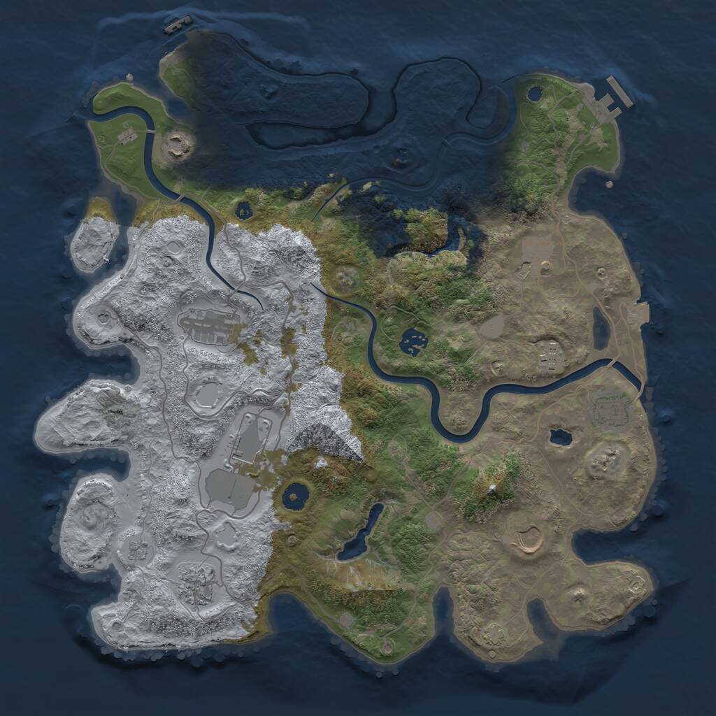 Rust Map: Procedural Map, Size: 4000, Seed: 1376148229, 15 Monuments