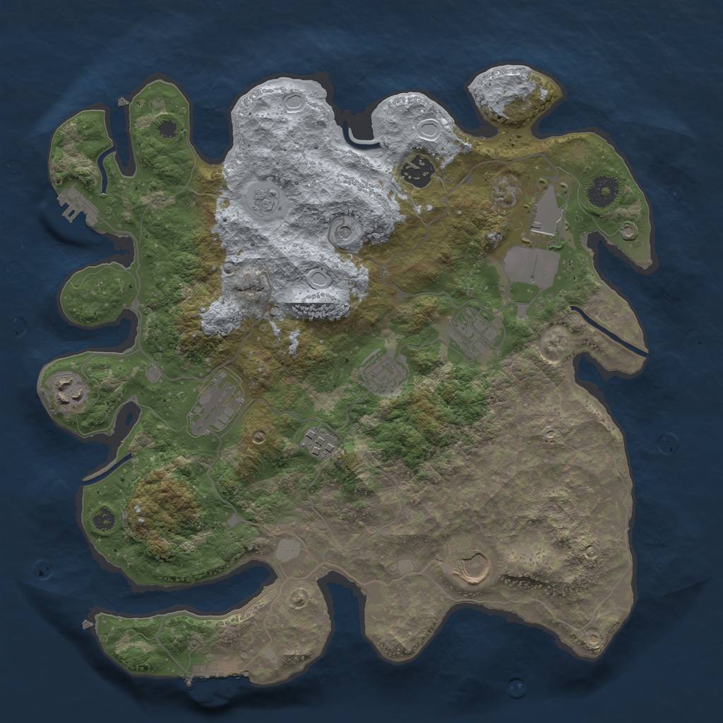 Rust Map: Procedural Map, Size: 3500, Seed: 1599716429, 17 Monuments