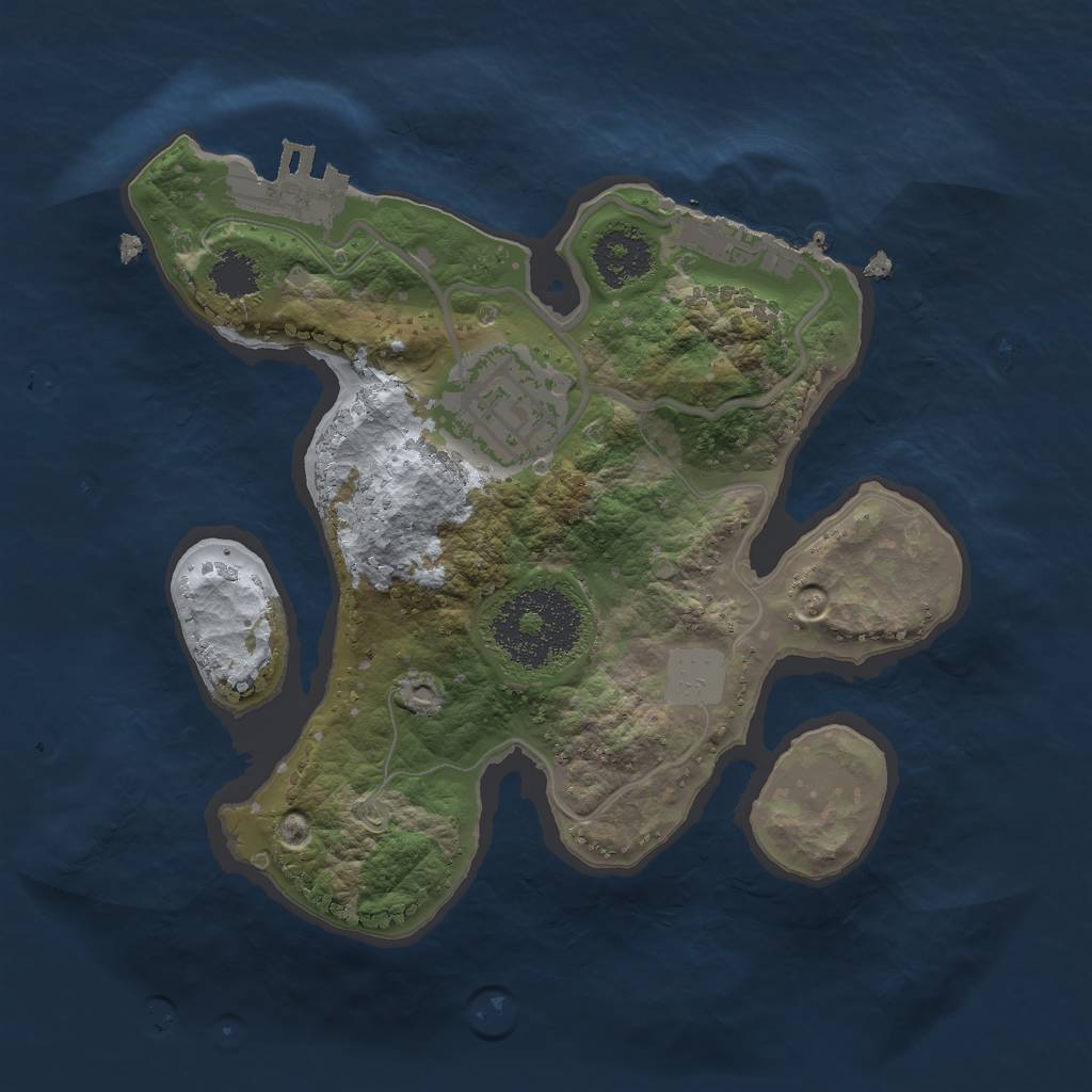 Rust Map: Procedural Map, Size: 1999, Seed: 130, 8 Monuments