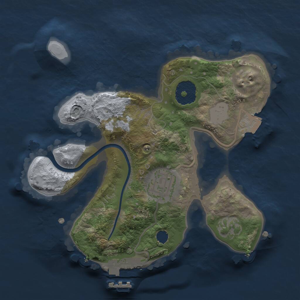 Rust Map: Procedural Map, Size: 2000, Seed: 86596283, 3 Monuments