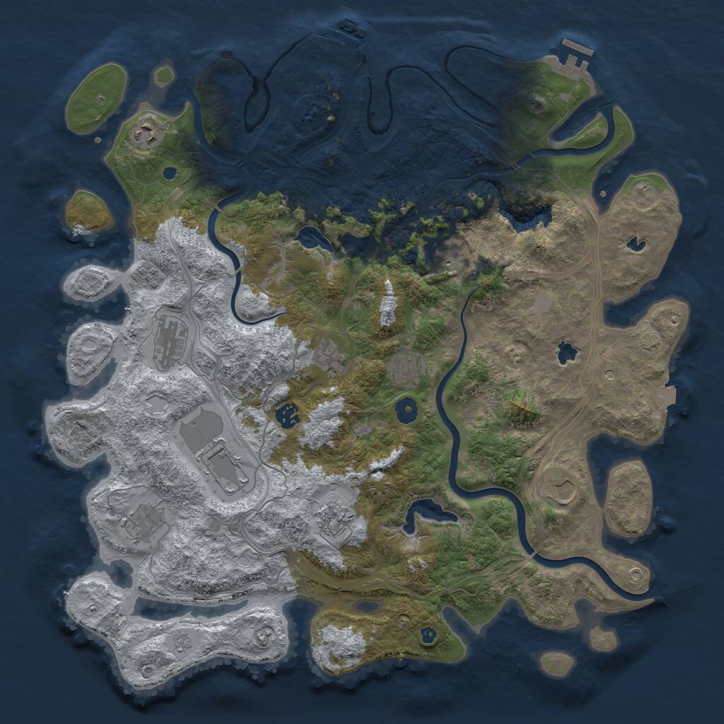 Rust Map: Procedural Map, Size: 4500, Seed: 98940147, 17 Monuments