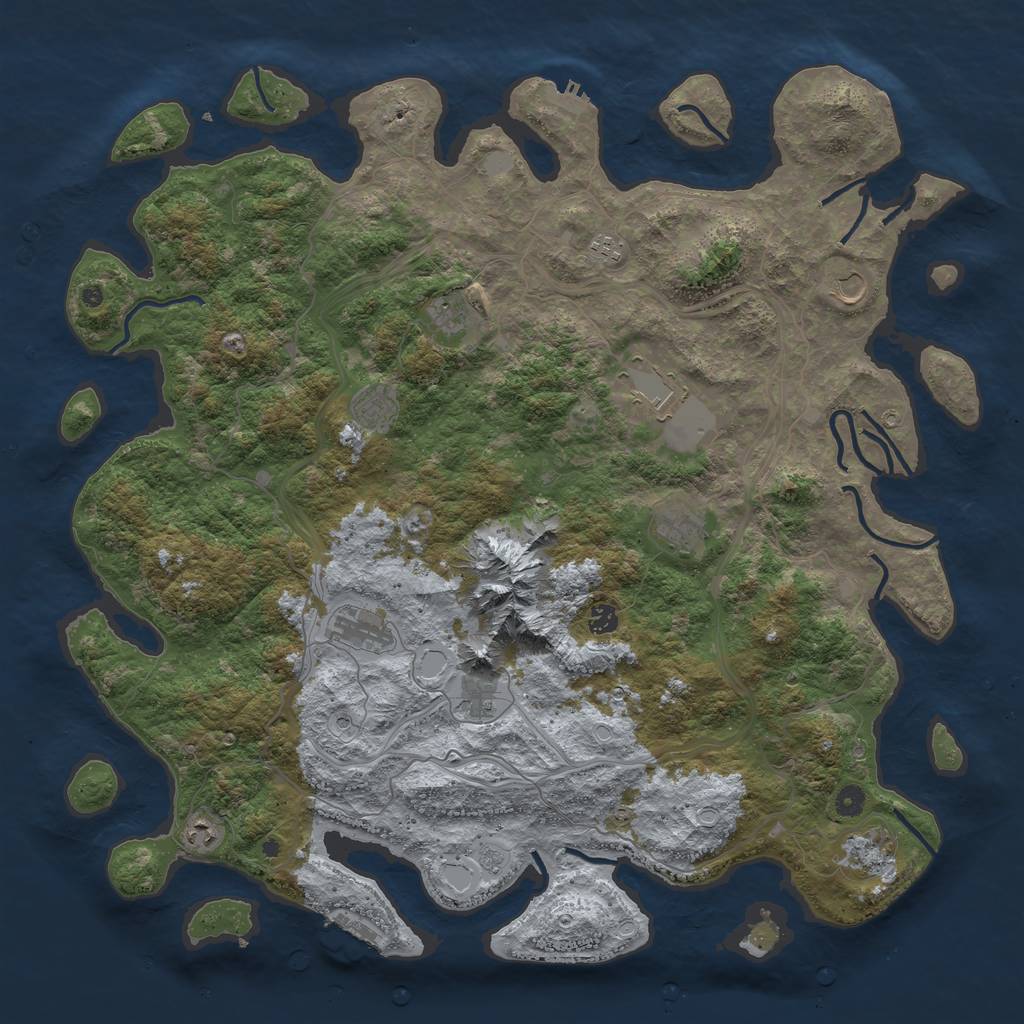 Rust Map: Procedural Map, Size: 5000, Seed: 3453221, 20 Monuments