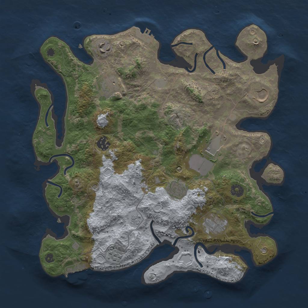 Rust Map: Procedural Map, Size: 3500, Seed: 111850517, 17 Monuments