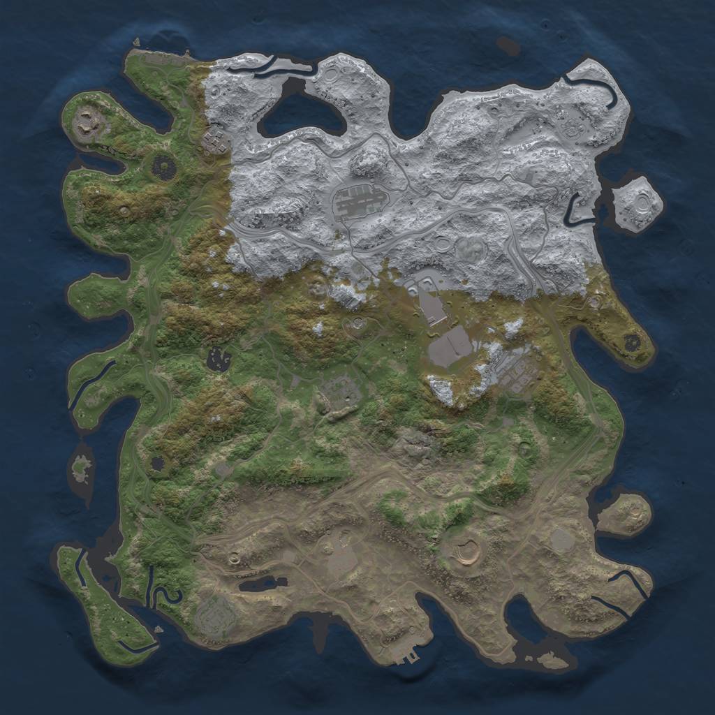 Rust Map: Procedural Map, Size: 4250, Seed: 54379320, 19 Monuments