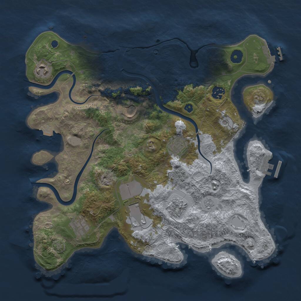Rust Map: Procedural Map, Size: 3500, Seed: 670068853, 14 Monuments