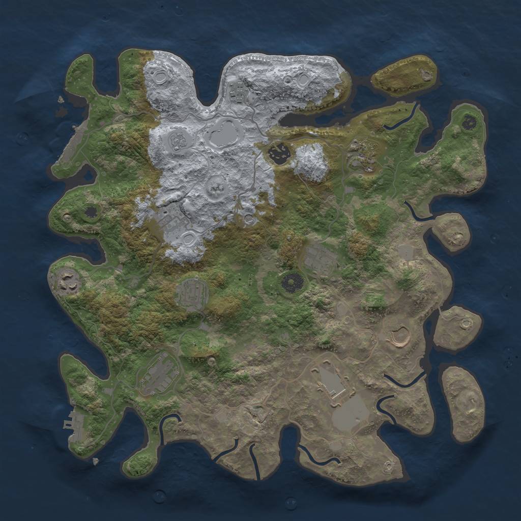 Rust Map: Procedural Map, Size: 3750, Seed: 1442262060, 19 Monuments