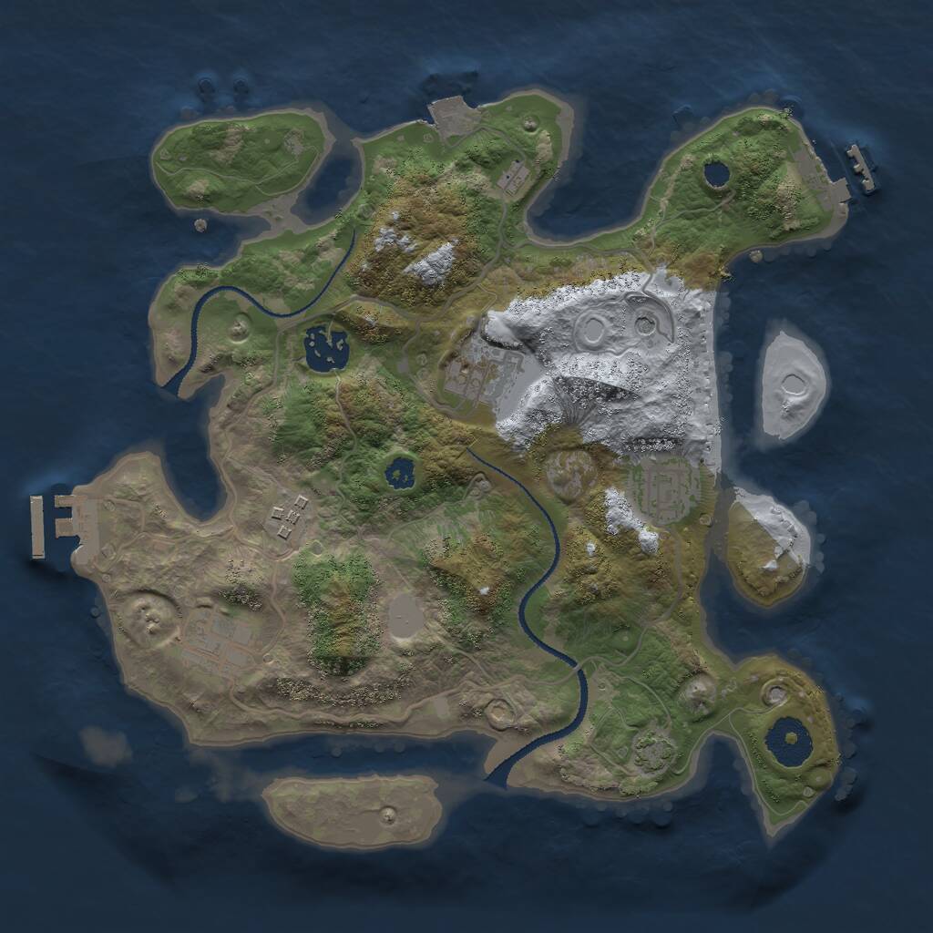 Rust Map: Procedural Map, Size: 3000, Seed: 99121, 10 Monuments