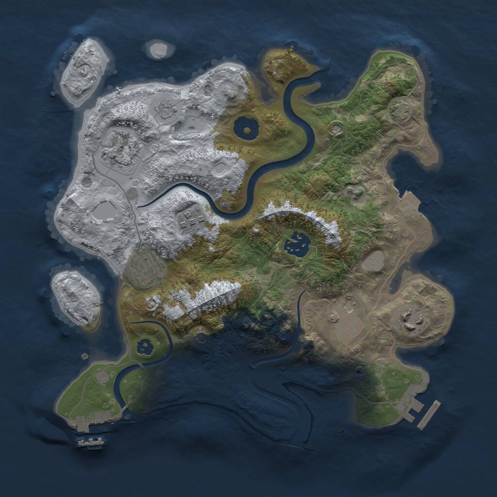 Rust Map: Procedural Map, Size: 3000, Seed: 720856, 12 Monuments