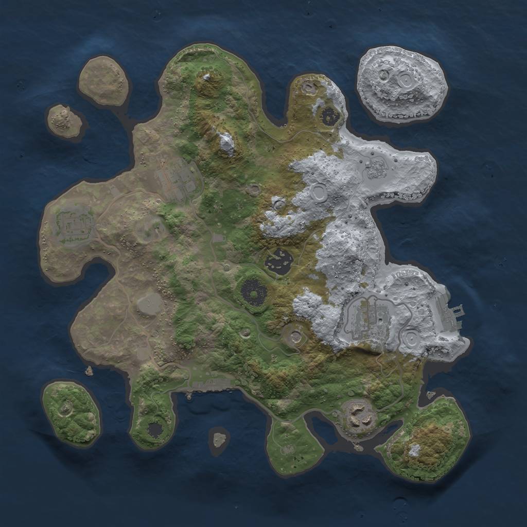 Rust Map: Procedural Map, Size: 3000, Seed: 426129242, 14 Monuments