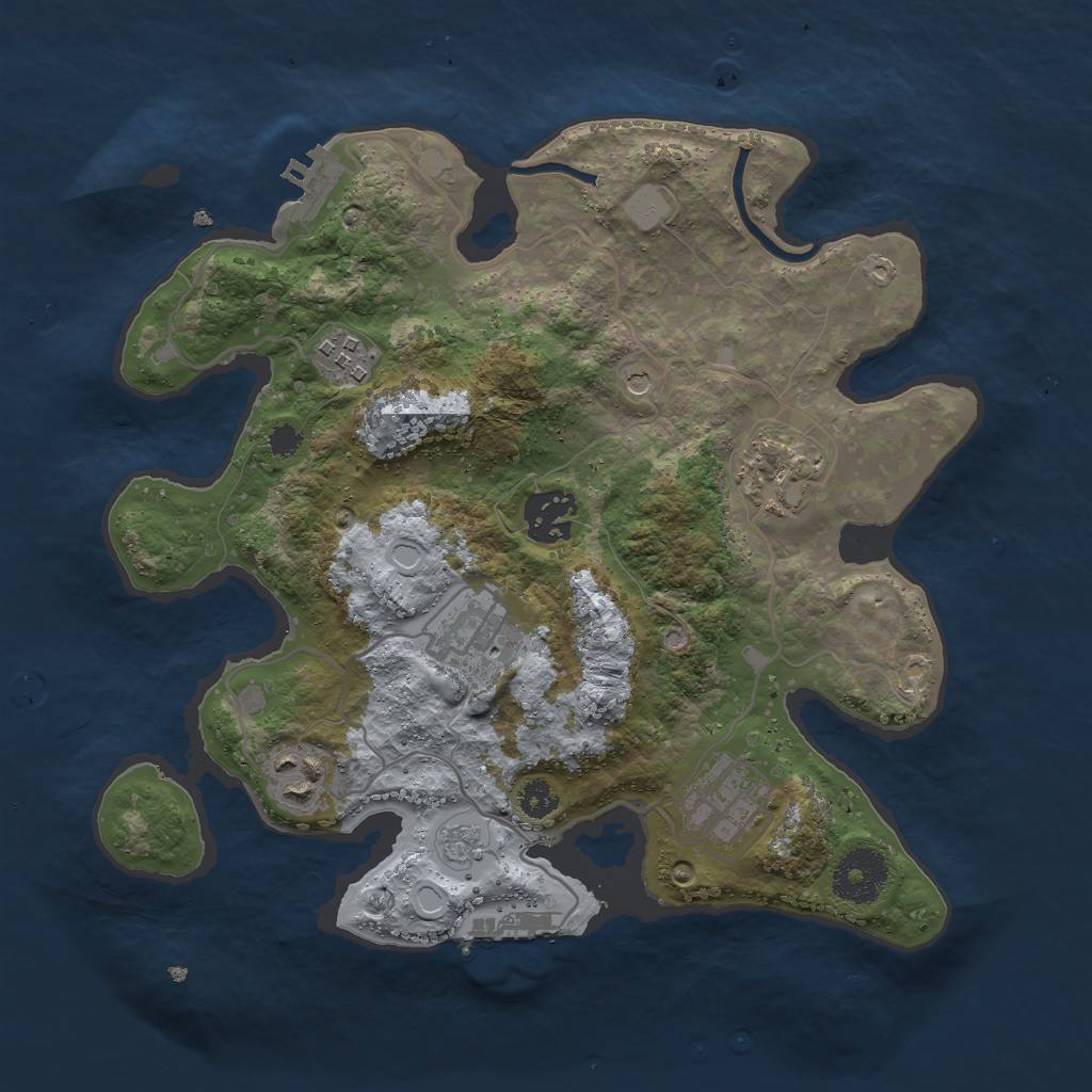 Rust Map: Procedural Map, Size: 3000, Seed: 1072385, 15 Monuments