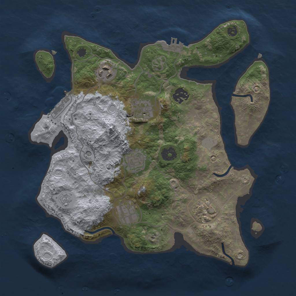 Rust Map: Procedural Map, Size: 3000, Seed: 143424622, 15 Monuments
