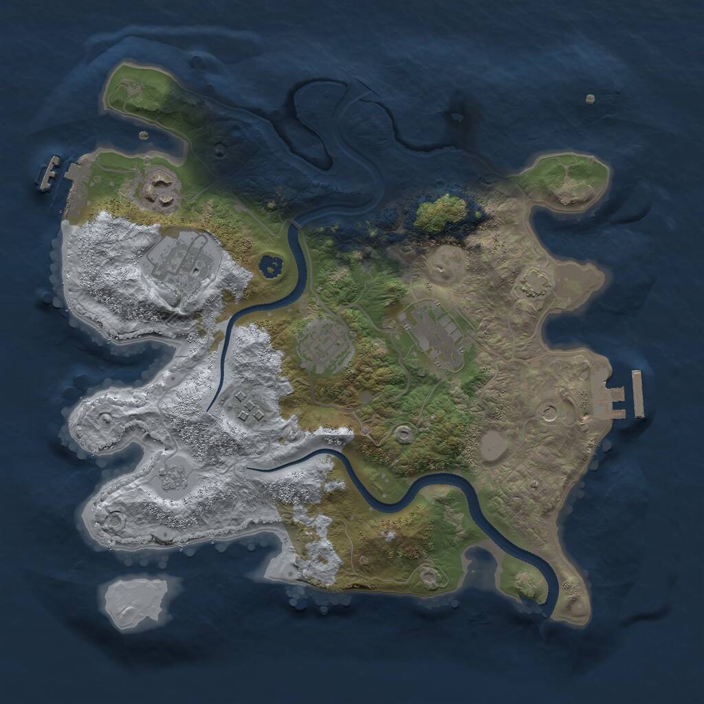 Rust Map: Procedural Map, Size: 3000, Seed: 1234567892, 11 Monuments