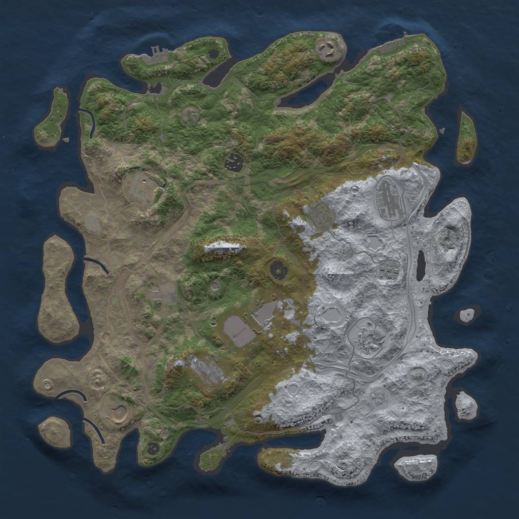 Rust Map: Procedural Map, Size: 4250, Seed: 362372401, 20 Monuments