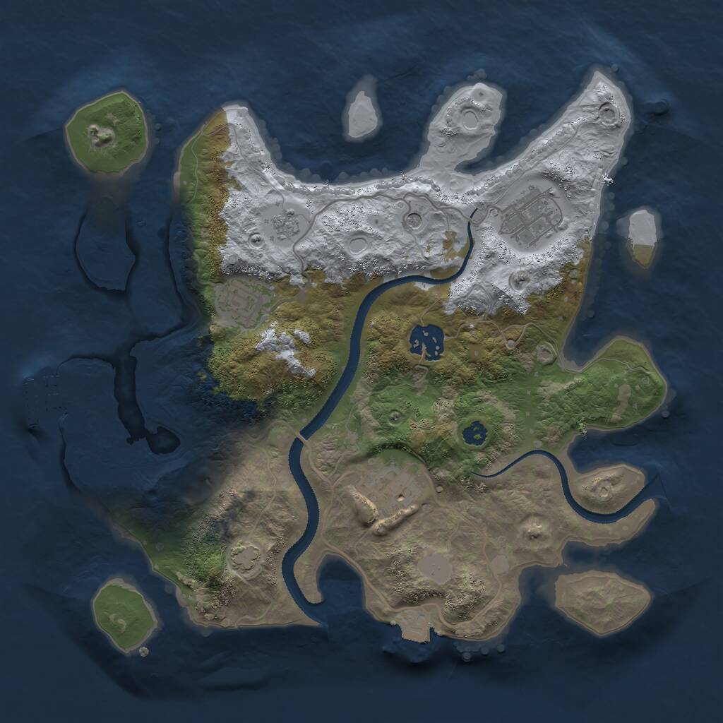 Rust Map: Procedural Map, Size: 3000, Seed: 425742507, 9 Monuments