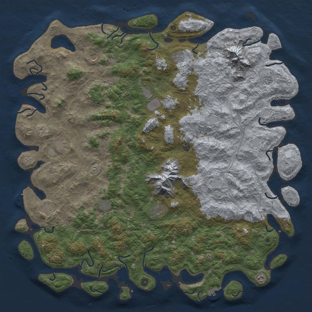 Rust Map: Procedural Map, Size: 6000, Seed: 132, 20 Monuments