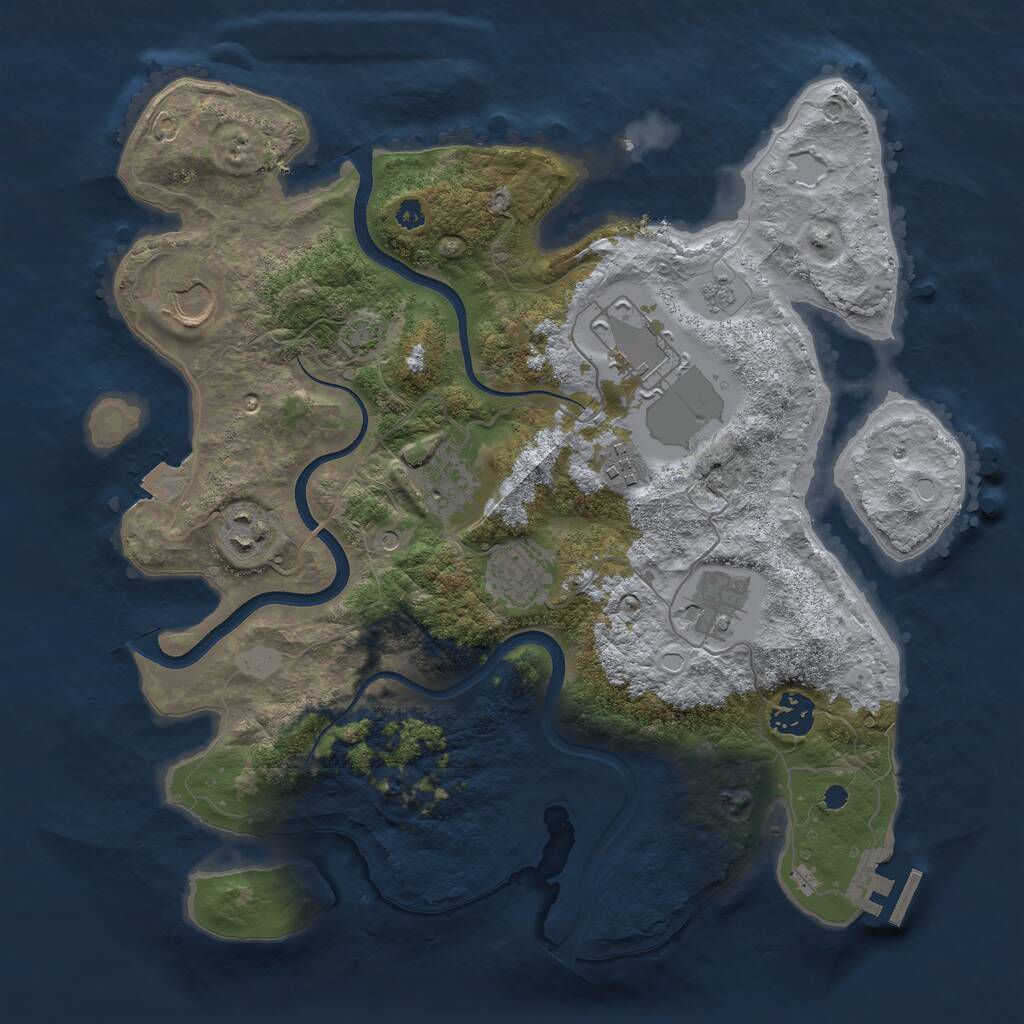 Rust Map: Procedural Map, Size: 3500, Seed: 1796089882, 13 Monuments