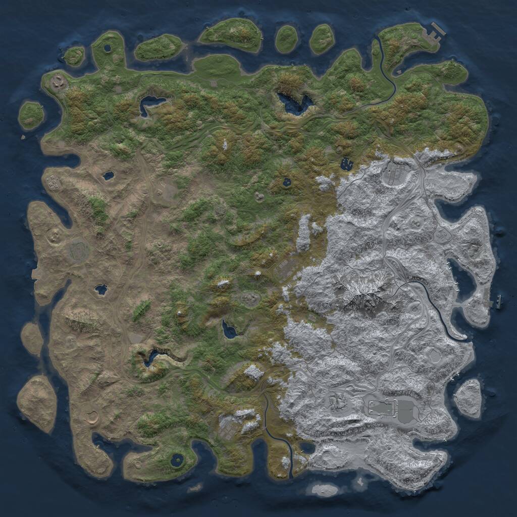 Rust Map: Procedural Map, Size: 6000, Seed: 17273, 17 Monuments