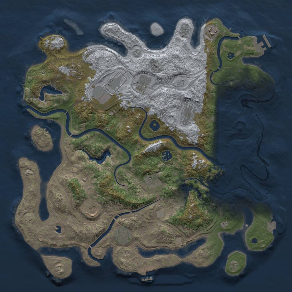 Rust Map: Procedural Map, Size: 4250, Seed: 828274, 16 Monuments