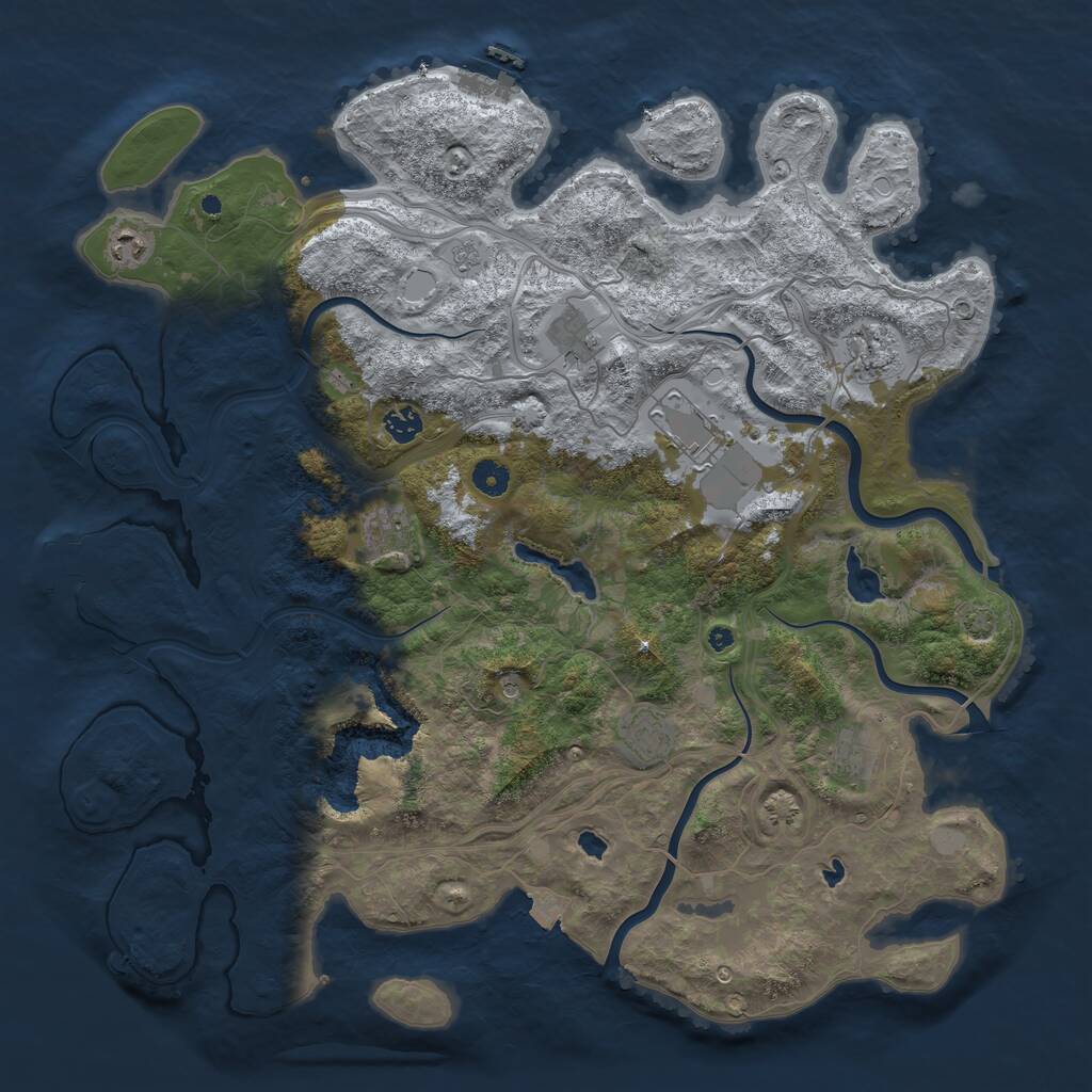 Rust Map: Procedural Map, Size: 4500, Seed: 502, 14 Monuments
