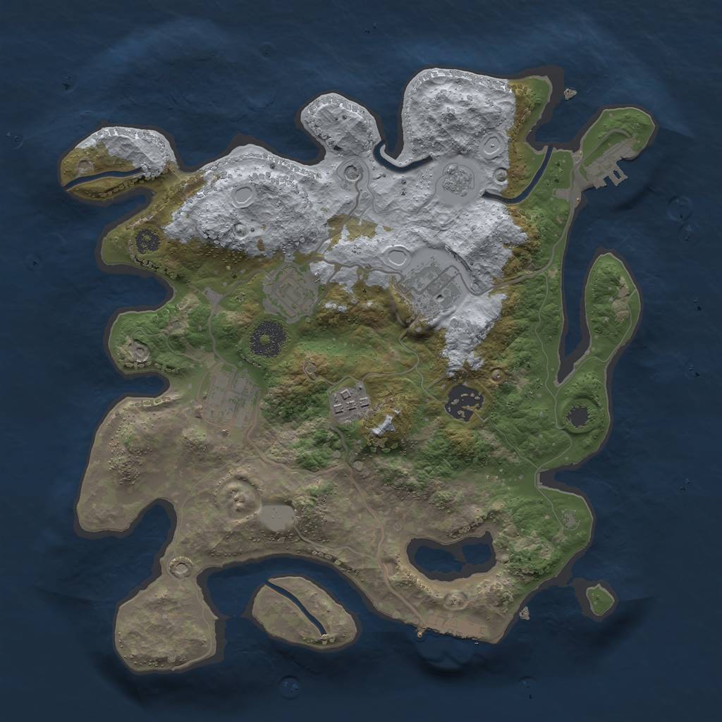 Rust Map: Procedural Map, Size: 3000, Seed: 2996, 14 Monuments