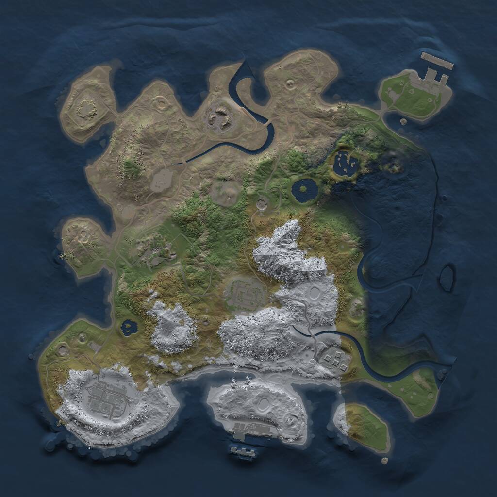 Rust Map: Procedural Map, Size: 3000, Seed: 17716, 11 Monuments