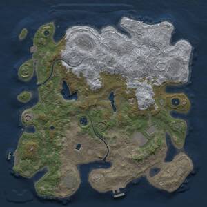 Thumbnail Rust Map: Procedural Map, Size: 4000, Seed: 3939, 13 Monuments