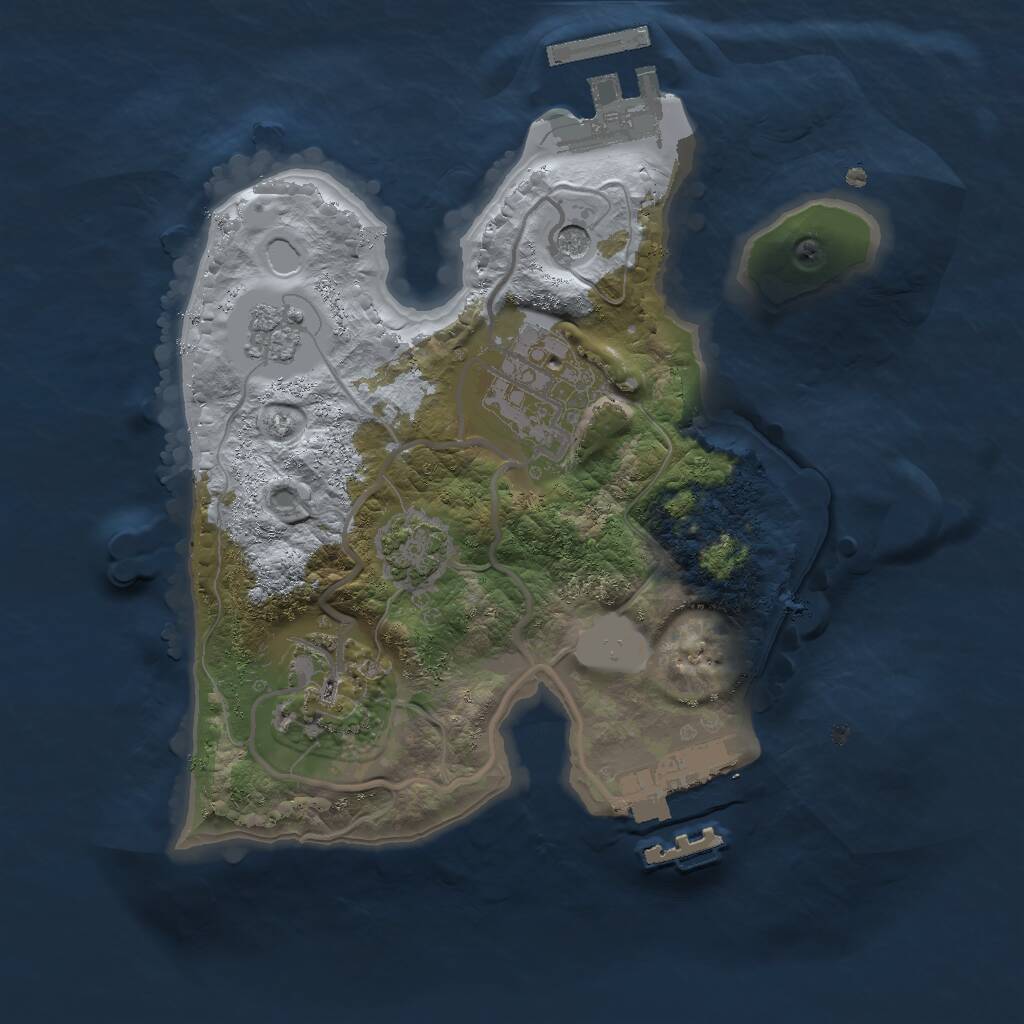 Rust Map: Procedural Map, Size: 2000, Seed: 420420, 8 Monuments