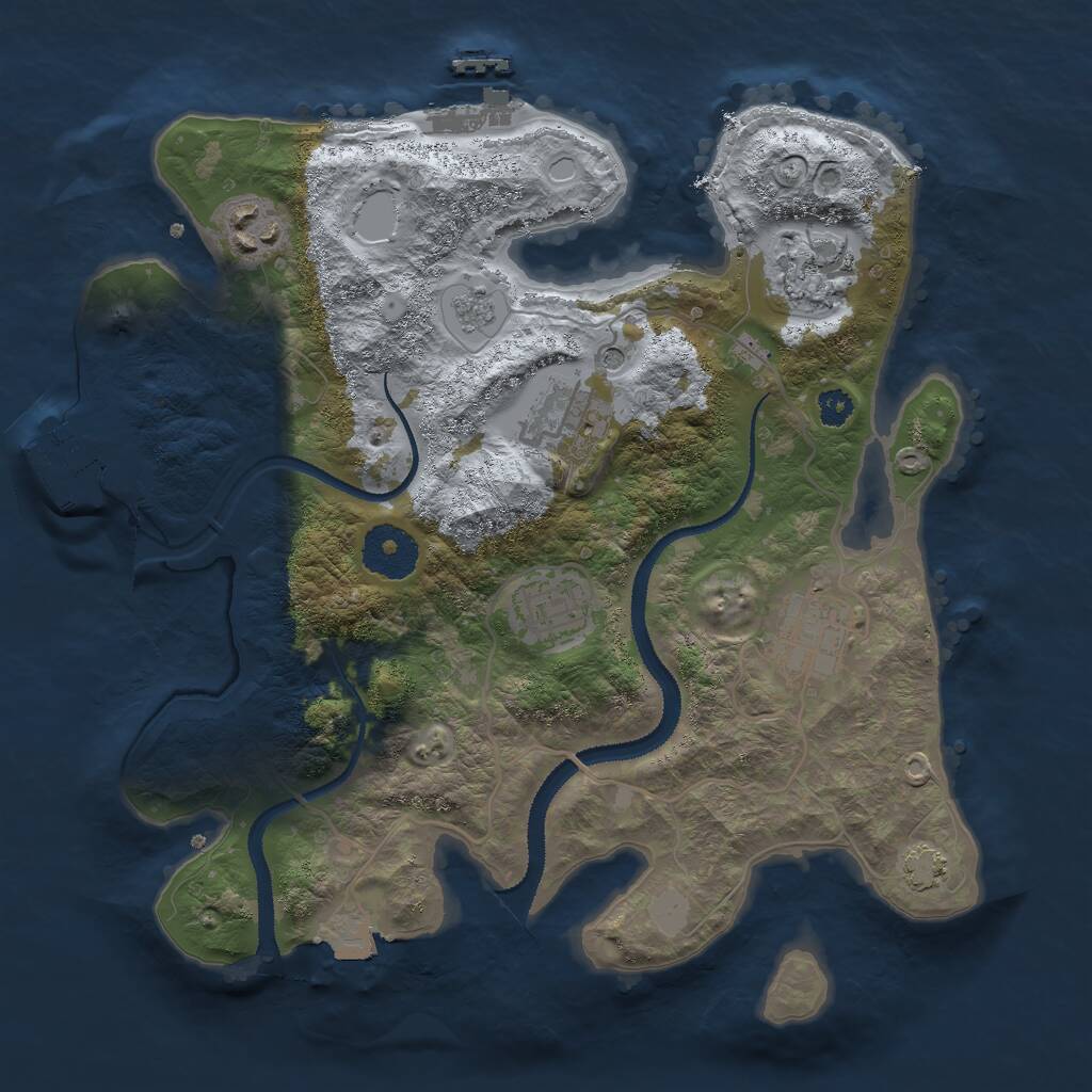 Rust Map: Procedural Map, Size: 3000, Seed: 494357369, 11 Monuments