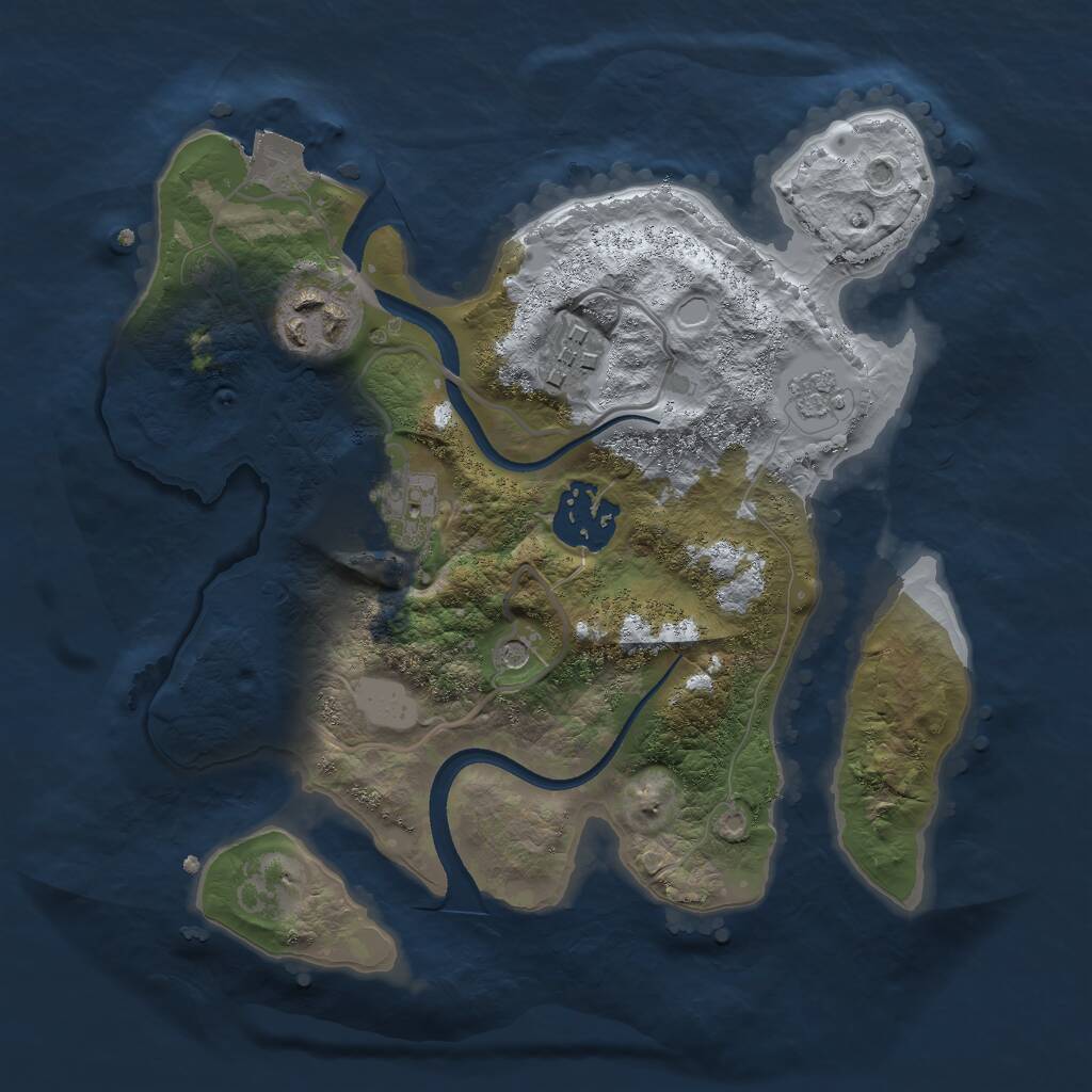 Rust Map: Procedural Map, Size: 2500, Seed: 69686730, 7 Monuments