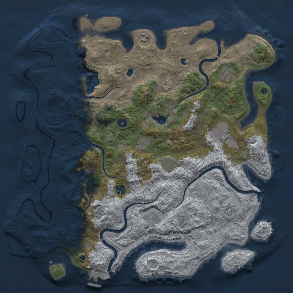 Rust Map: Procedural Map, Size: 4500, Seed: 481478361, 15 Monuments