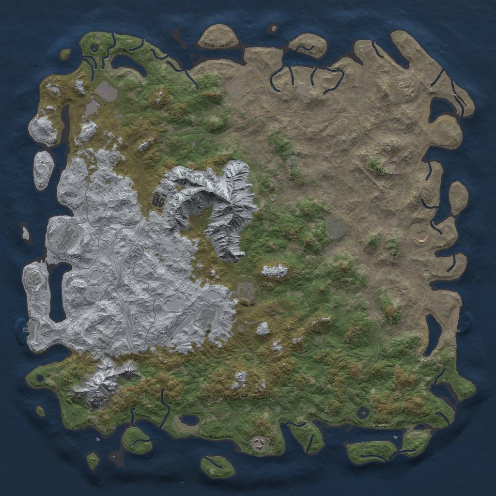 Rust Map: Procedural Map, Size: 6000, Seed: 488601562, 18 Monuments