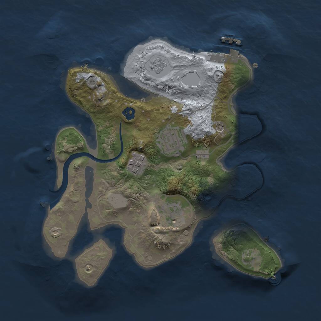 Rust Map: Procedural Map, Size: 2500, Seed: 485774932, 7 Monuments