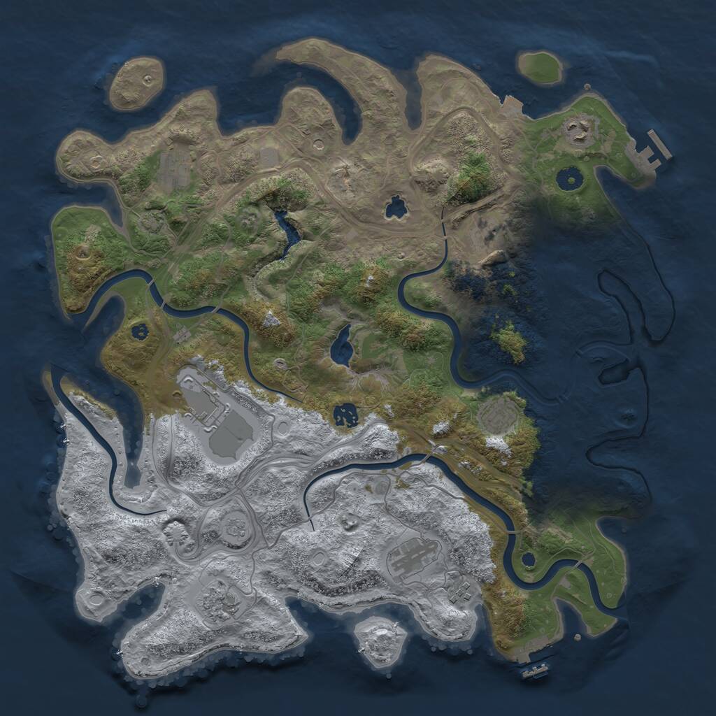 Rust Map: Procedural Map, Size: 4250, Seed: 138840678, 15 Monuments