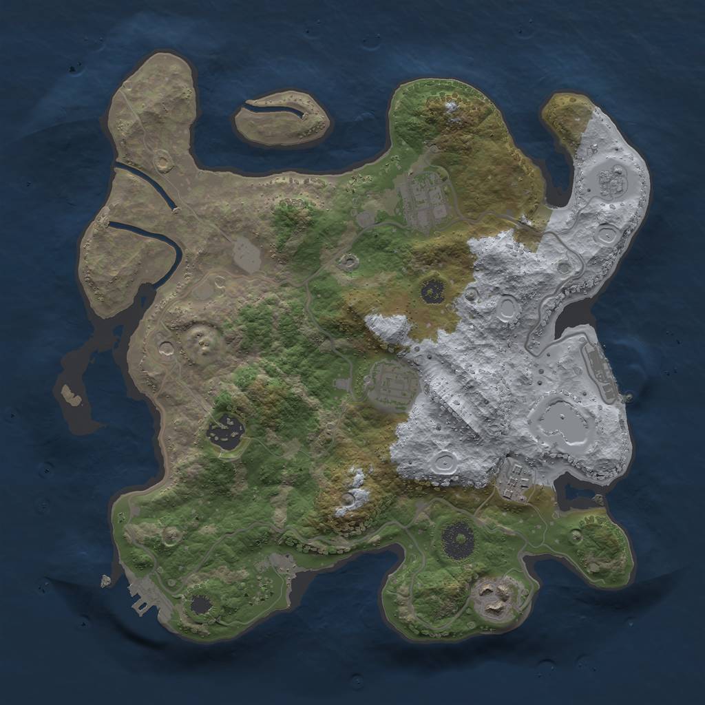 Rust Map: Procedural Map, Size: 3000, Seed: 75037606, 14 Monuments