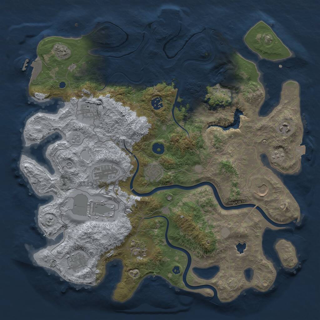 Rust Map: Procedural Map, Size: 4000, Seed: 1957346, 16 Monuments