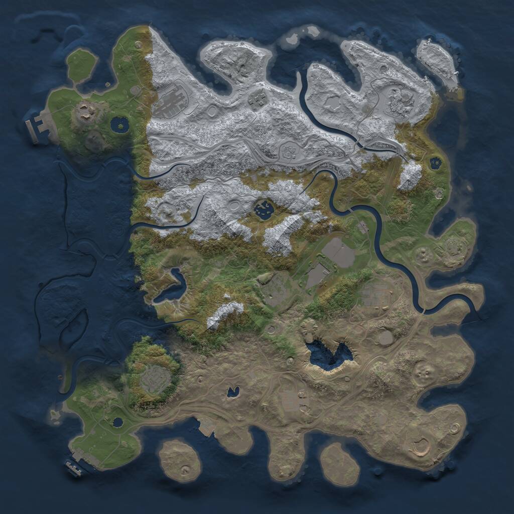 Rust Map: Procedural Map, Size: 4250, Seed: 870780012, 17 Monuments