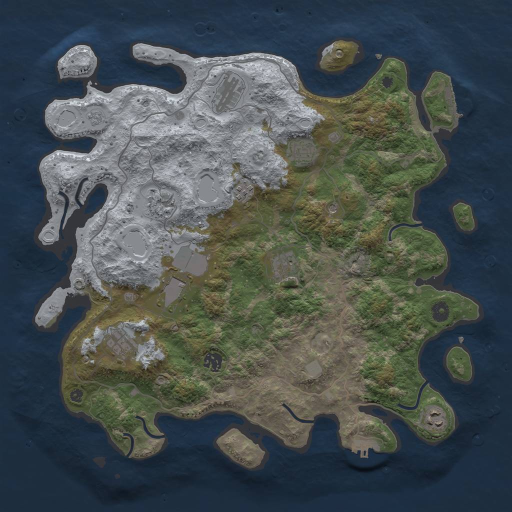Rust Map: Procedural Map, Size: 4000, Seed: 317619391, 18 Monuments