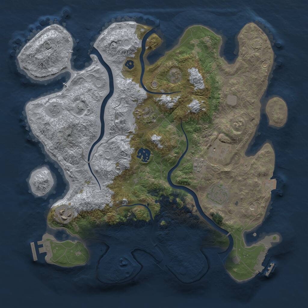 Rust Map: Procedural Map, Size: 3400, Seed: 3423545, 12 Monuments
