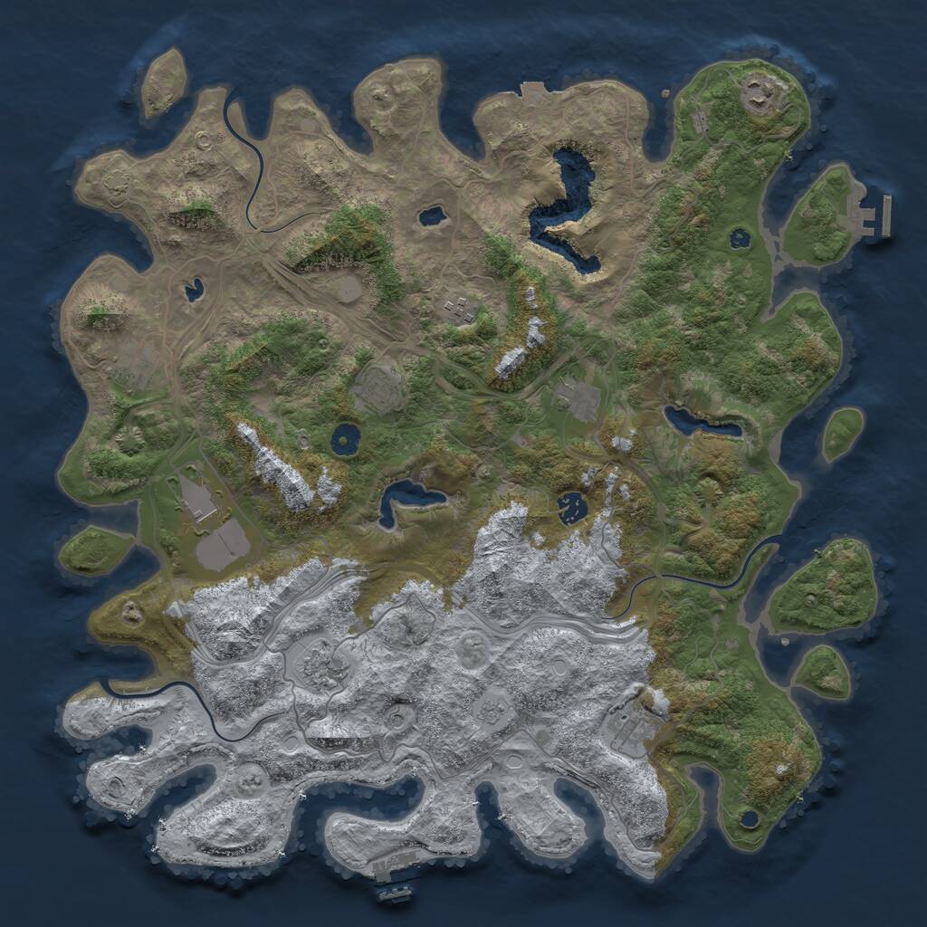 Rust Map: Procedural Map, Size: 4500, Seed: 8922, 15 Monuments
