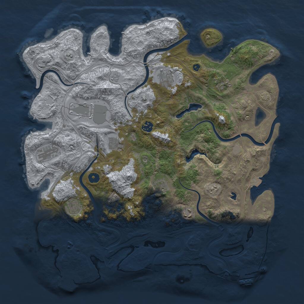 Rust Map: Procedural Map, Size: 4250, Seed: 445287083, 16 Monuments