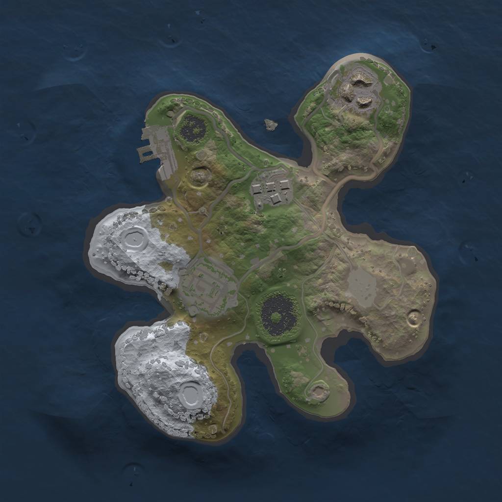 Rust Map: Procedural Map, Size: 2000, Seed: 134, 9 Monuments