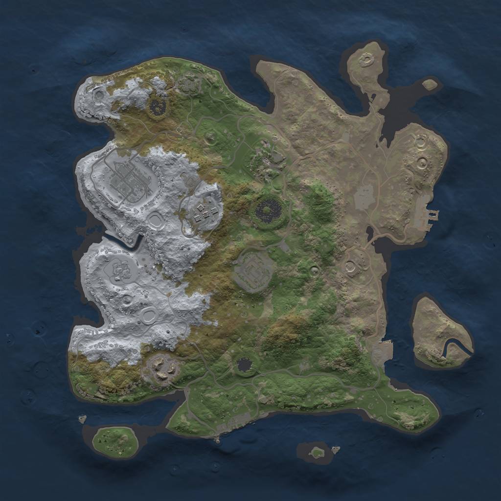 Rust Map: Procedural Map, Size: 3000, Seed: 41868, 13 Monuments