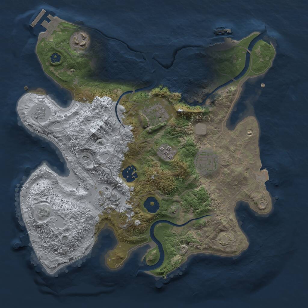 Rust Map: Procedural Map, Size: 3000, Seed: 248355409, 12 Monuments
