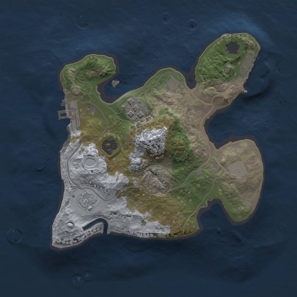 Rust Map: Procedural Map, Size: 2000, Seed: 1615426, 9 Monuments