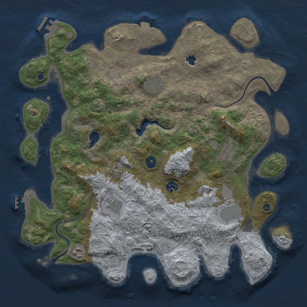 Rust Map: Procedural Map, Size: 4000, Seed: 39231515, 12 Monuments