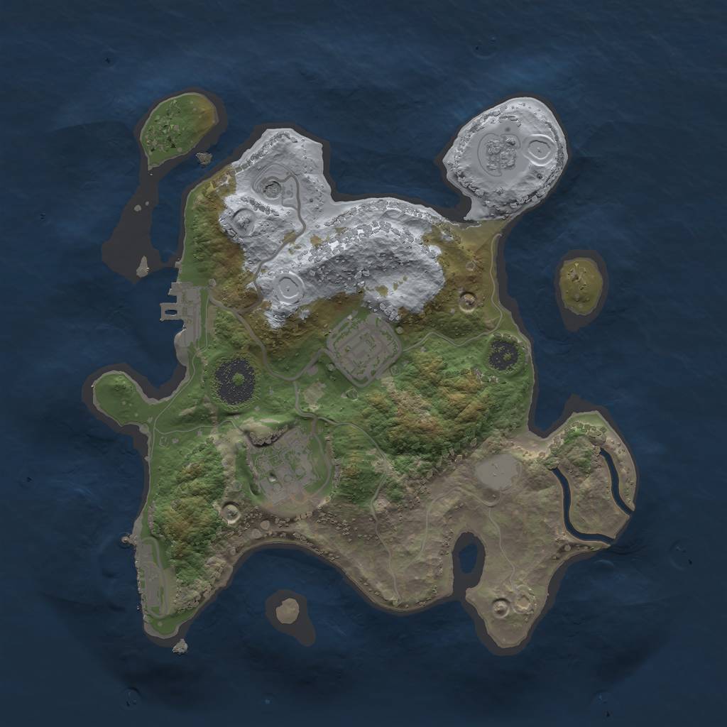 Rust Map: Procedural Map, Size: 2500, Seed: 1334, 11 Monuments
