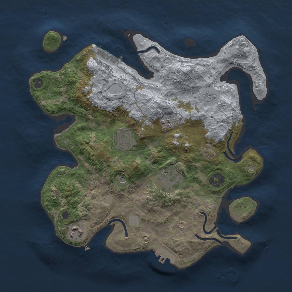 Rust Map: Procedural Map, Size: 3000, Seed: 41370442, 13 Monuments