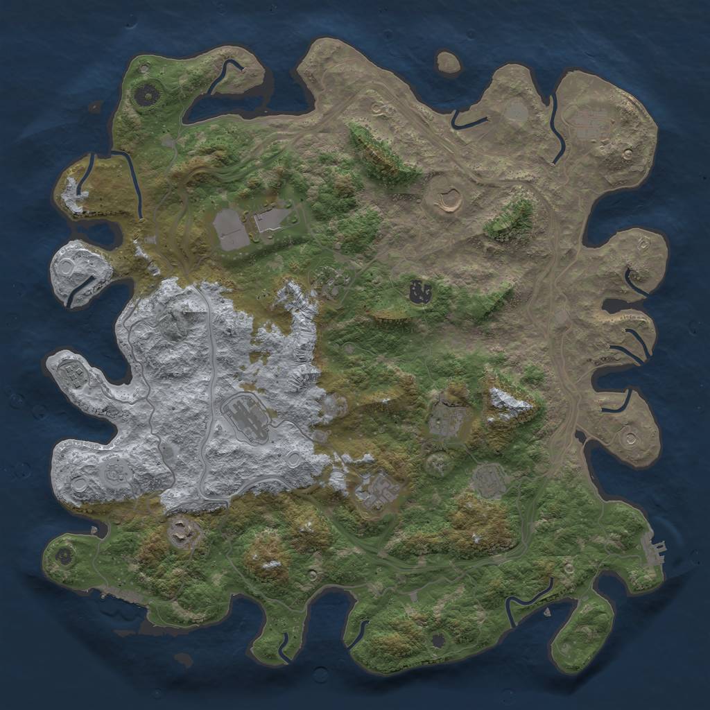 Rust Map: Procedural Map, Size: 4500, Seed: 982302, 20 Monuments