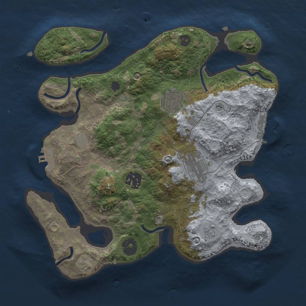 Rust Map: Procedural Map, Size: 2800, Seed: 104, 12 Monuments