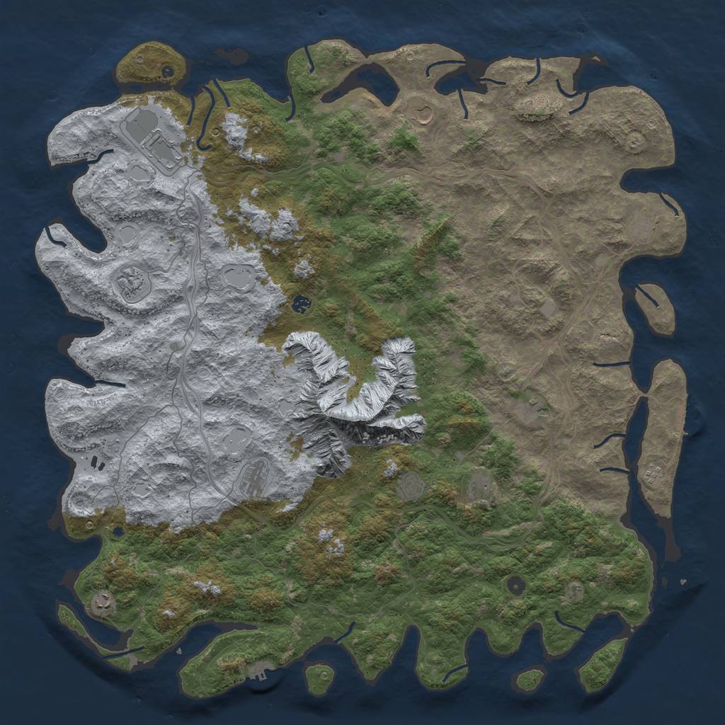 Rust Map: Procedural Map, Size: 6000, Seed: 29540485, 20 Monuments